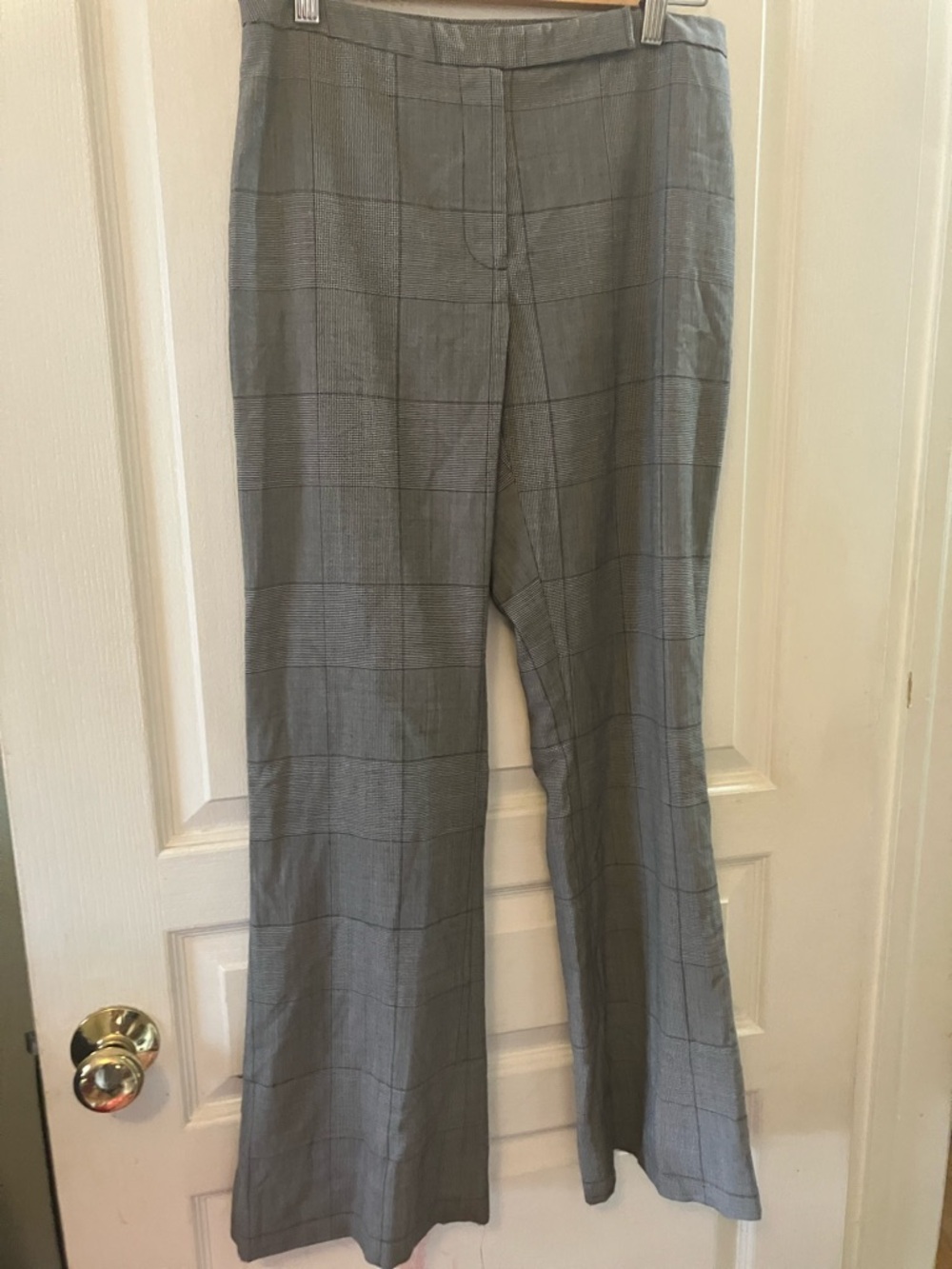 The Limited Stretch  Black and White Houndstooth Stretch Trousers by wide Leg